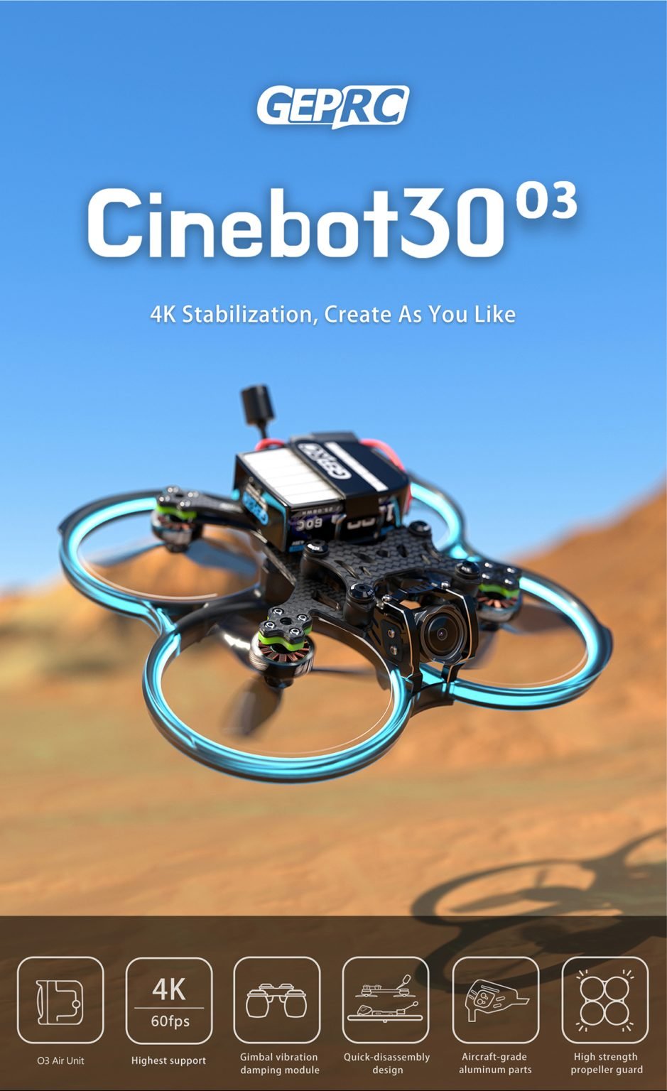 GEPRC Cinebot30 HD O3 FPV Drone - مرکز FPV ایران